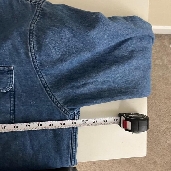 vintage 90s denim cottagecore granola jean chunky shirt jacket - Picture 6 of 8